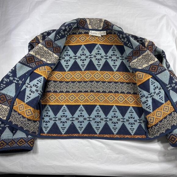 Flashback Southwestern Aztec Woven Cotton Jacket Women’s M Button Front Coat - Picture 6 of 9